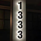 Solar Backlit LED House Number Address Sign