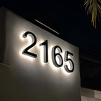 Solar Backlit LED House Number Address Sign
