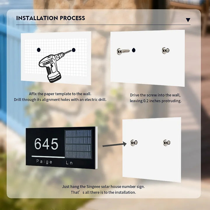 CUSTOM WIRELESS SOLAR LED ADDRESS SIGN