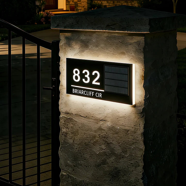 CUSTOM WIRELESS SOLAR LED ADDRESS SIGN