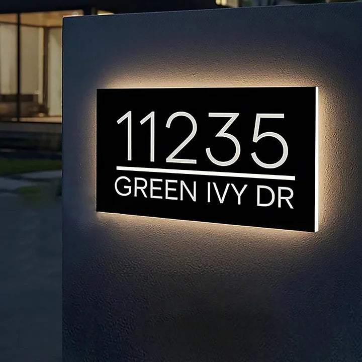 Solar Custom Lighted Address Name Signs
