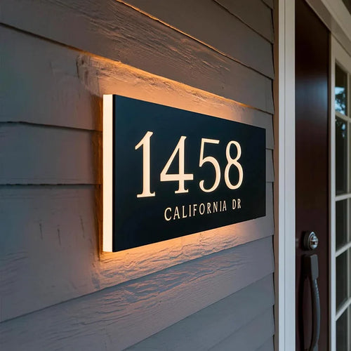 Solar Custom Lighted Address Name Signs