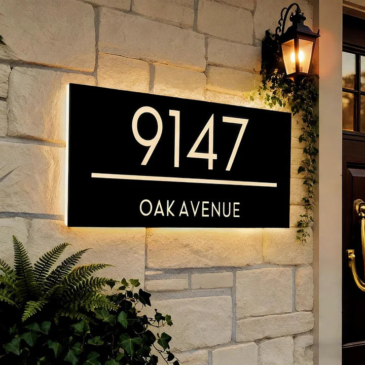 Solar Custom Lighted Address Name Signs
