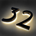 Solar Backlit LED House Number Address Sign