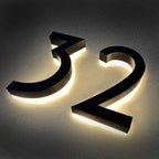 Solar Backlit LED House Number Address Sign